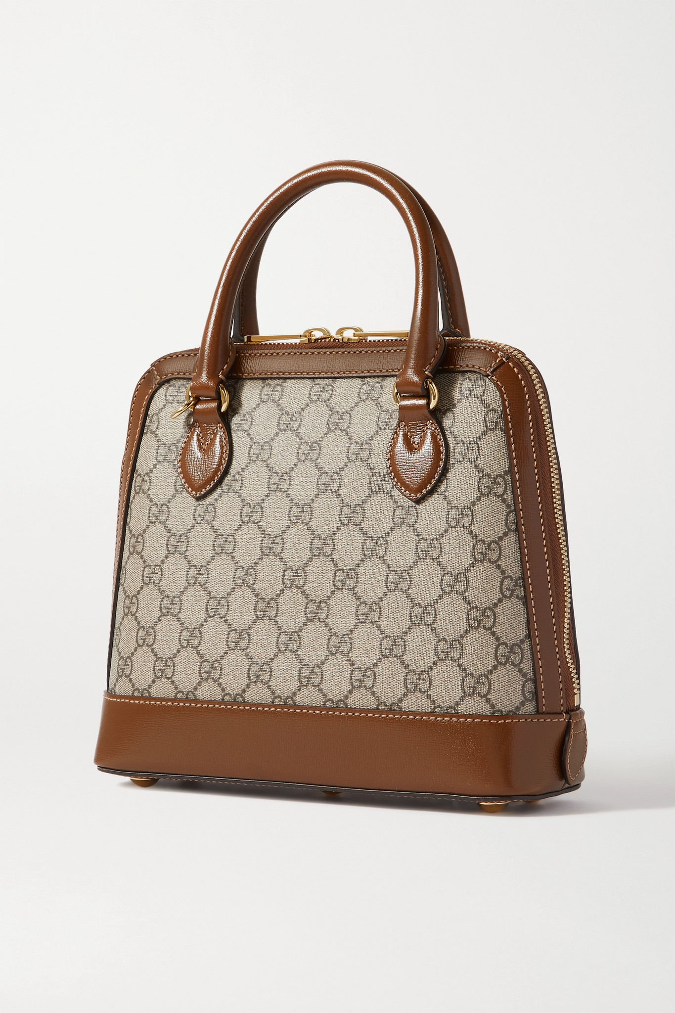 GUCCI Horsebit 1955 small leather-trimmed printed coated-canvas