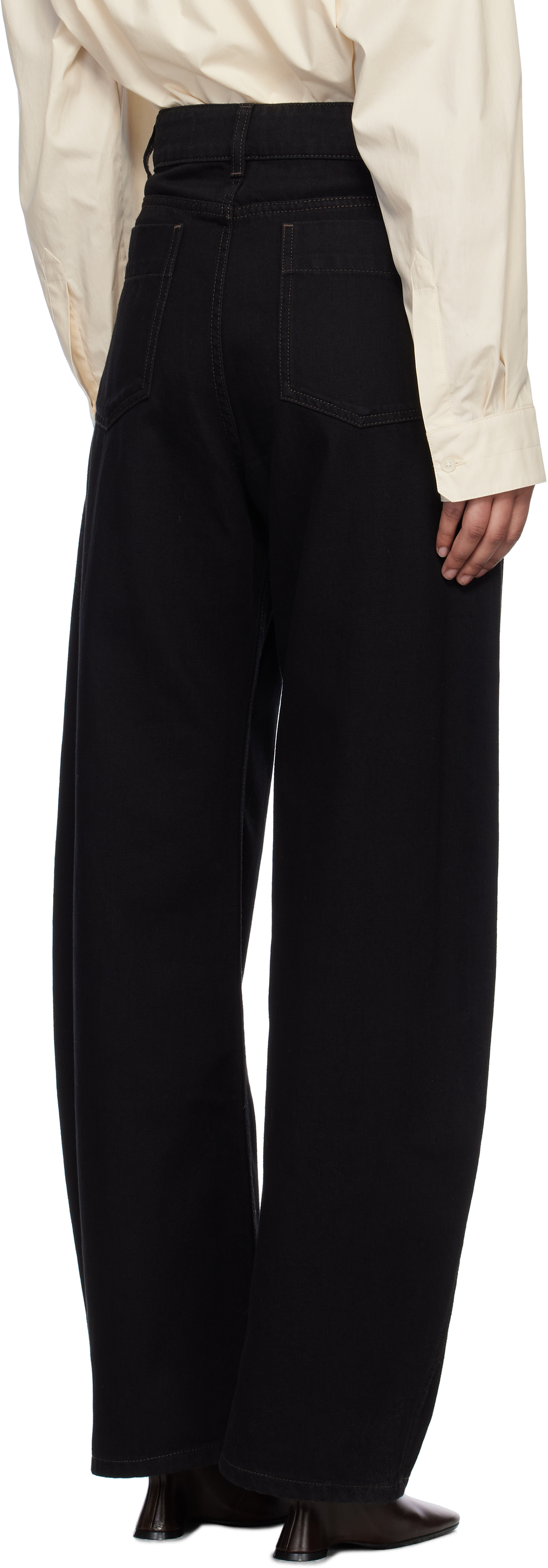 LEMAIRE Black High Waisted Curved Jeans