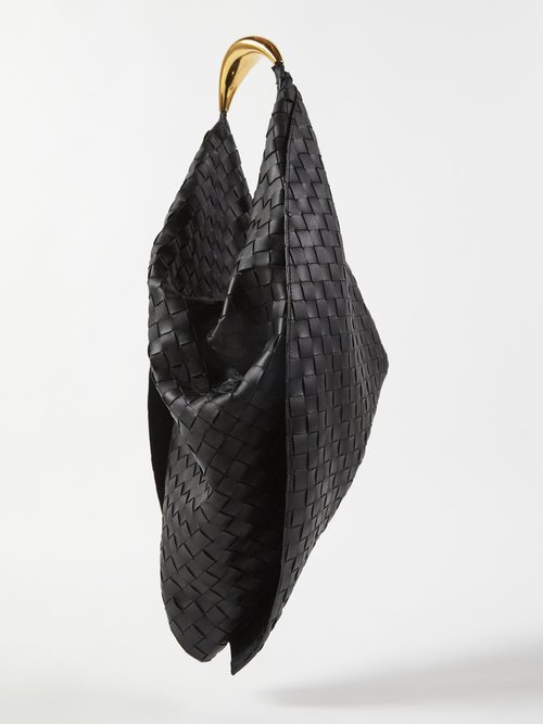 Black Foulard Intrecciato-leather shoulder bag