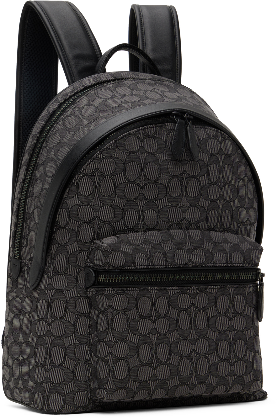 Coach Signature Logo Charter Backpack Black