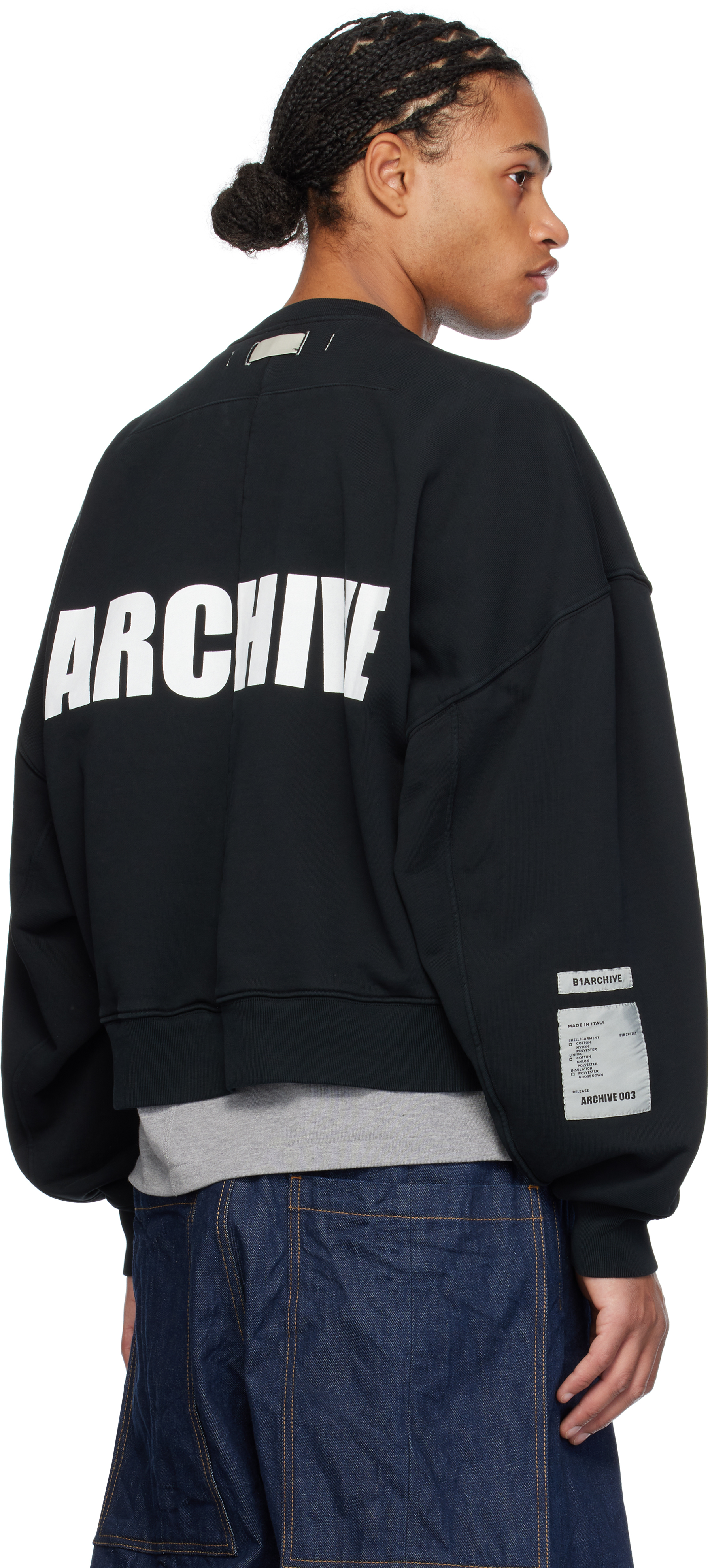 B1ARCHIVE Black Oversized Crewneck Sweatshirt
