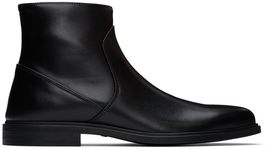 Hugo Black Leather Chelsea Boots