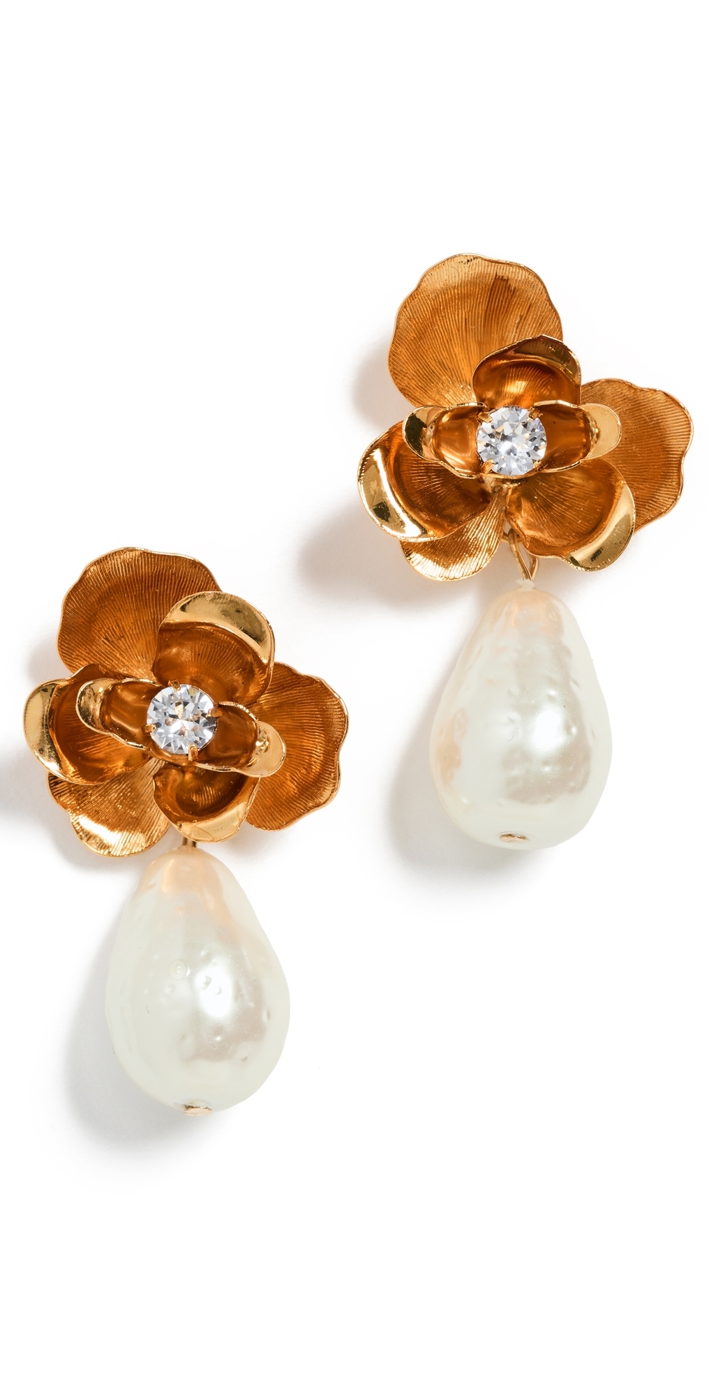 Posey Earrings Crystal Antique Gold One Size