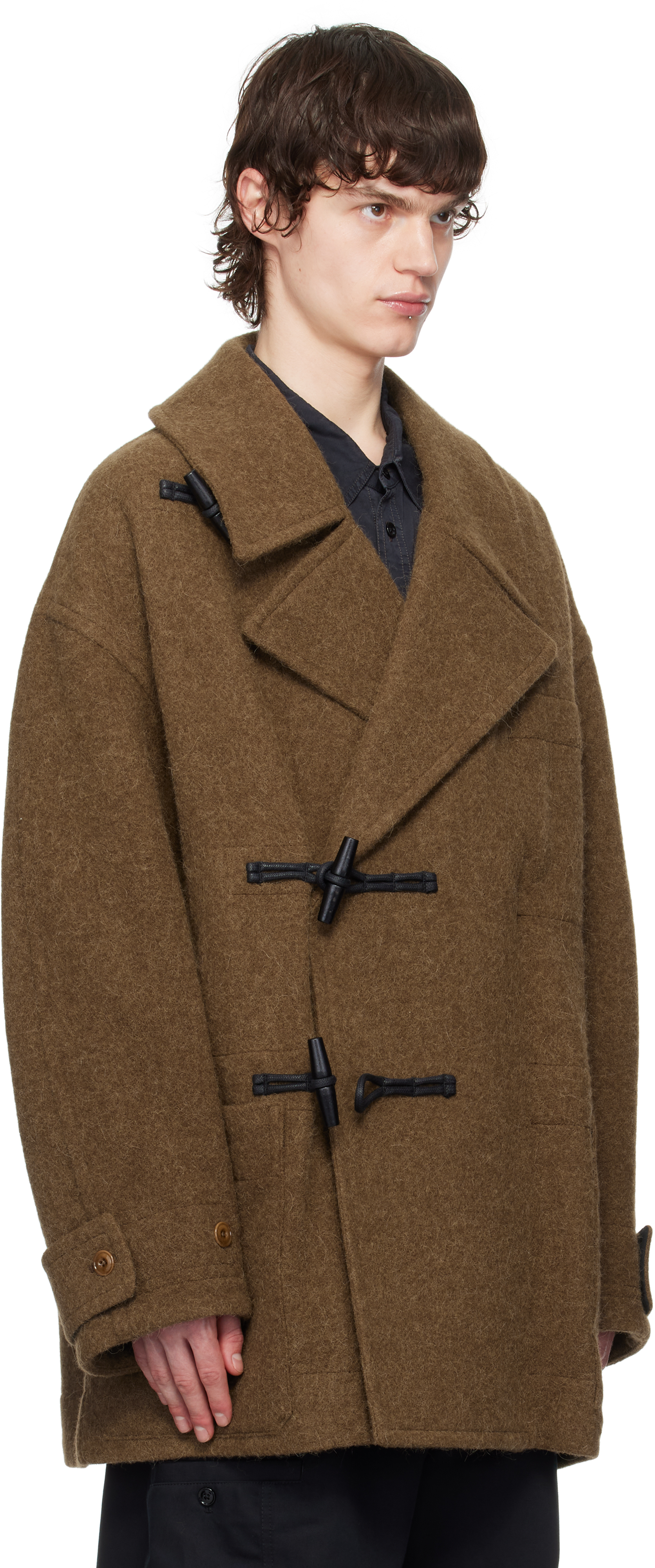 LEMAIRE Brown Short Duffle Coat
