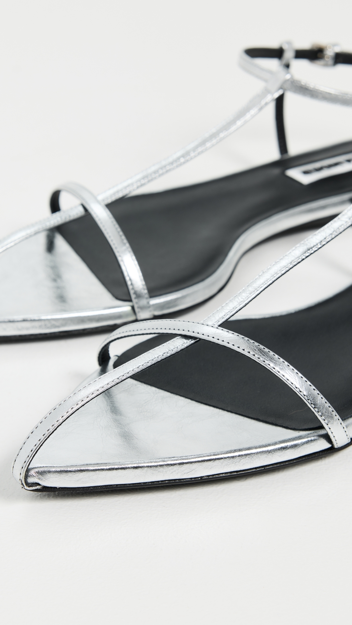 Jil Sander Metallic Leather Sandals Sky Grey