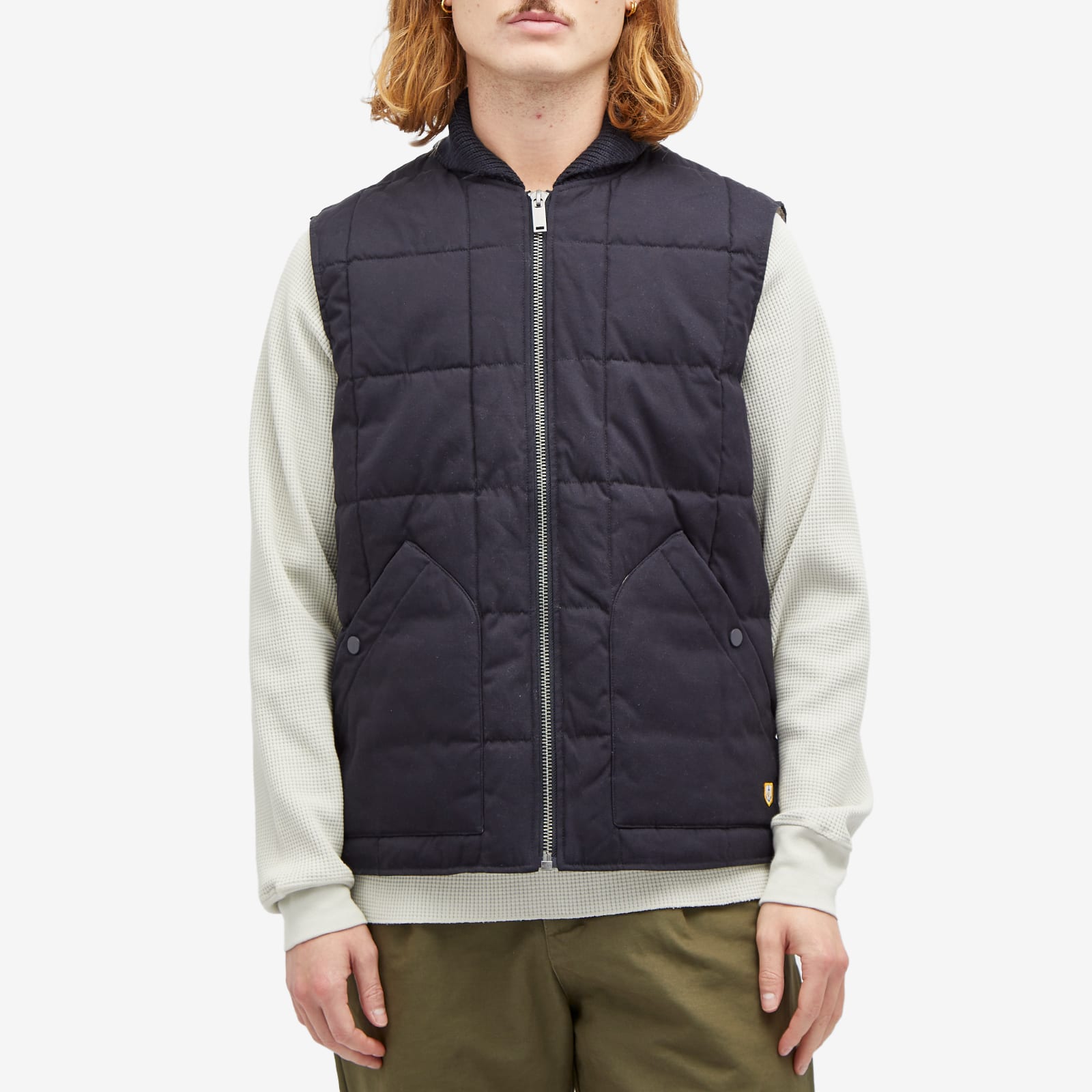 Armor-Lux Men's Padded Zip Vest in Rich Navy 72666-D85
