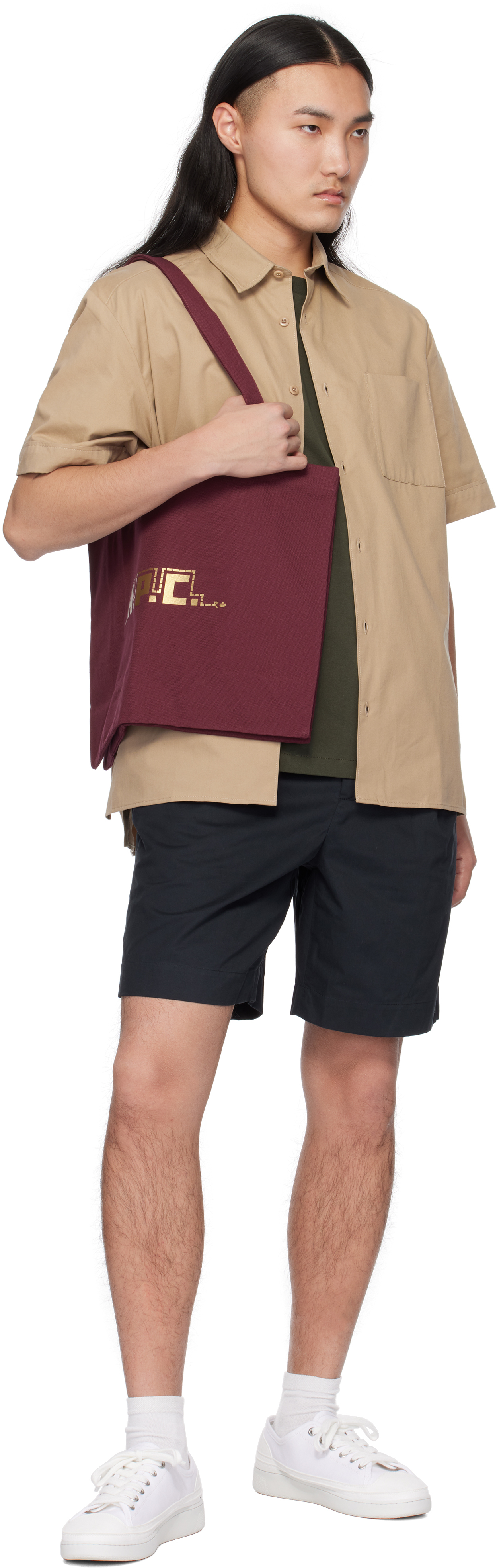 A. P.C. Burgundy Lunar New Year 2025 Diane Shopping Tote
