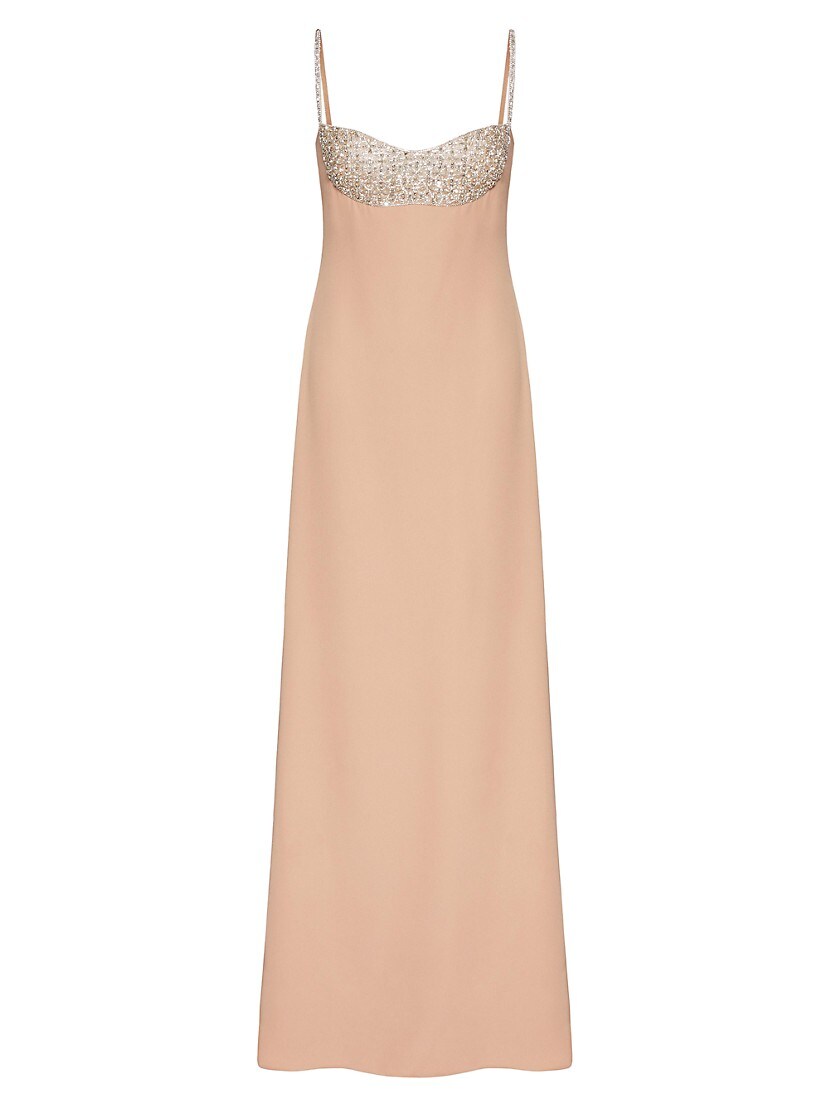 Embroidered Cady Couture Evening Dress