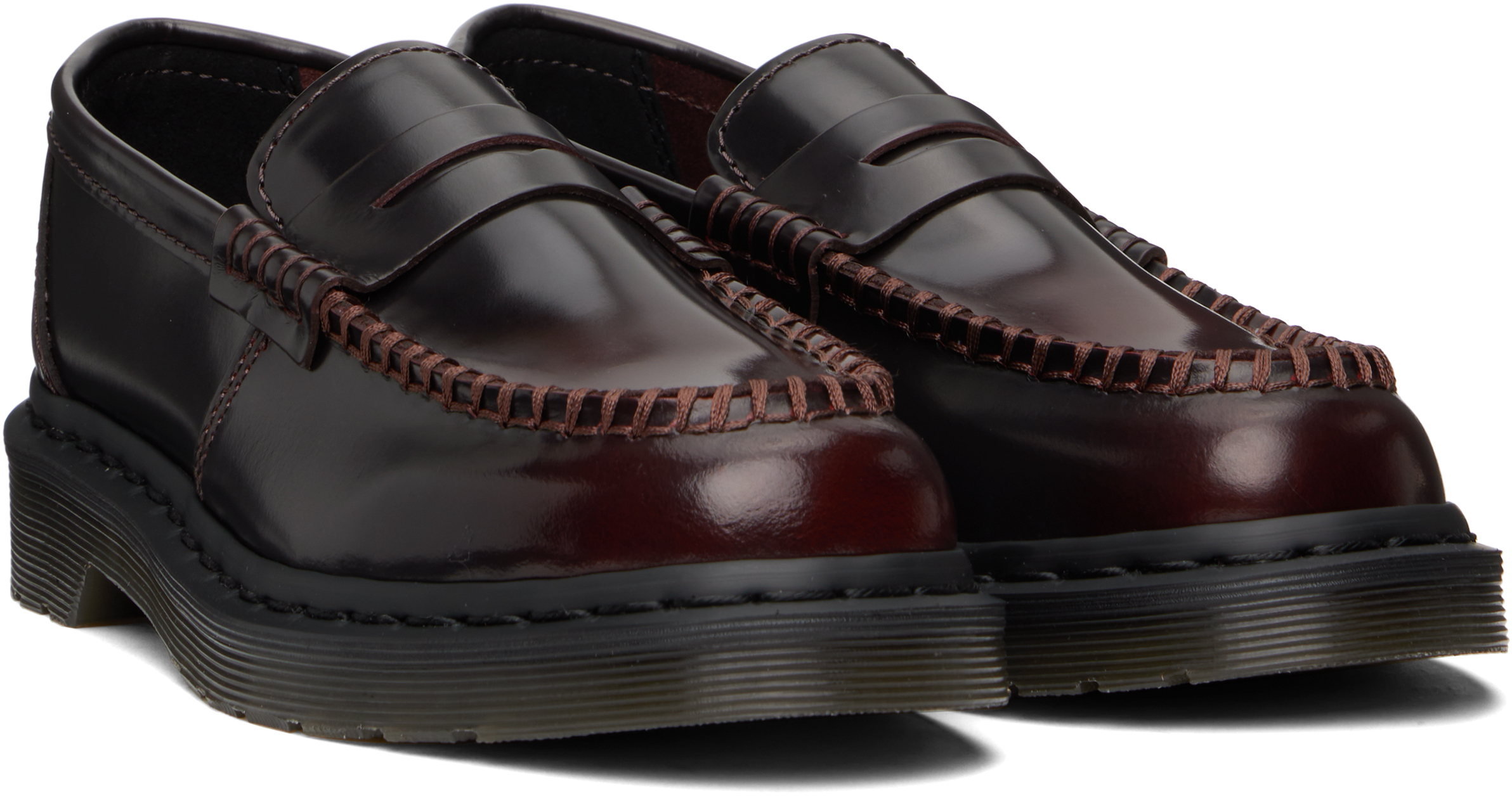 Dr. Martens Burgundy Penton Arcadia Leather Loafers