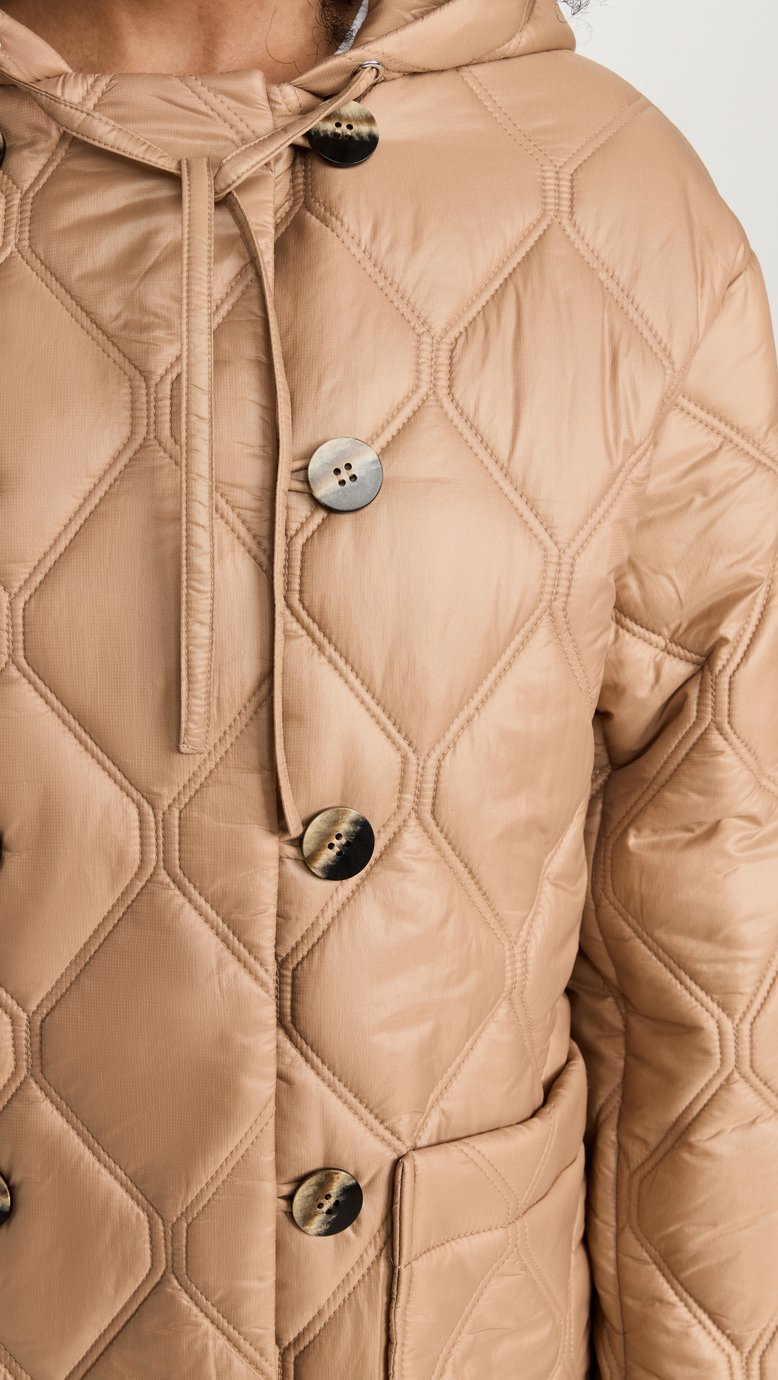 Ganni | Shiny Quilt Hooded Jacket