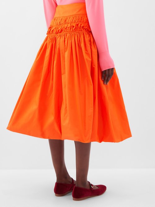 taffeta shirring skirt-