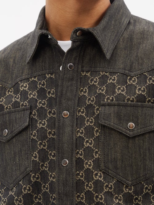 GG jacquard denim shirt