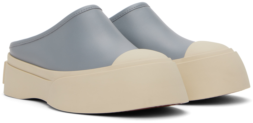 Marni Blue Leather Pablo Sabot Slippers