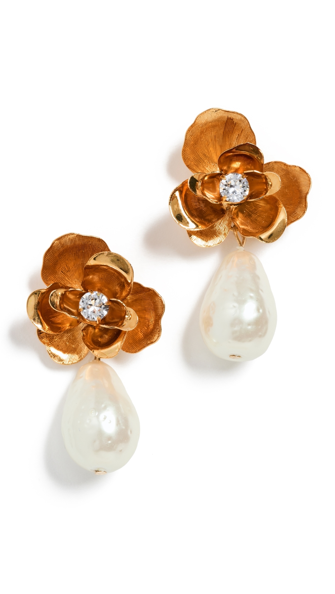 Posey Earrings Crystal Antique Gold One Size