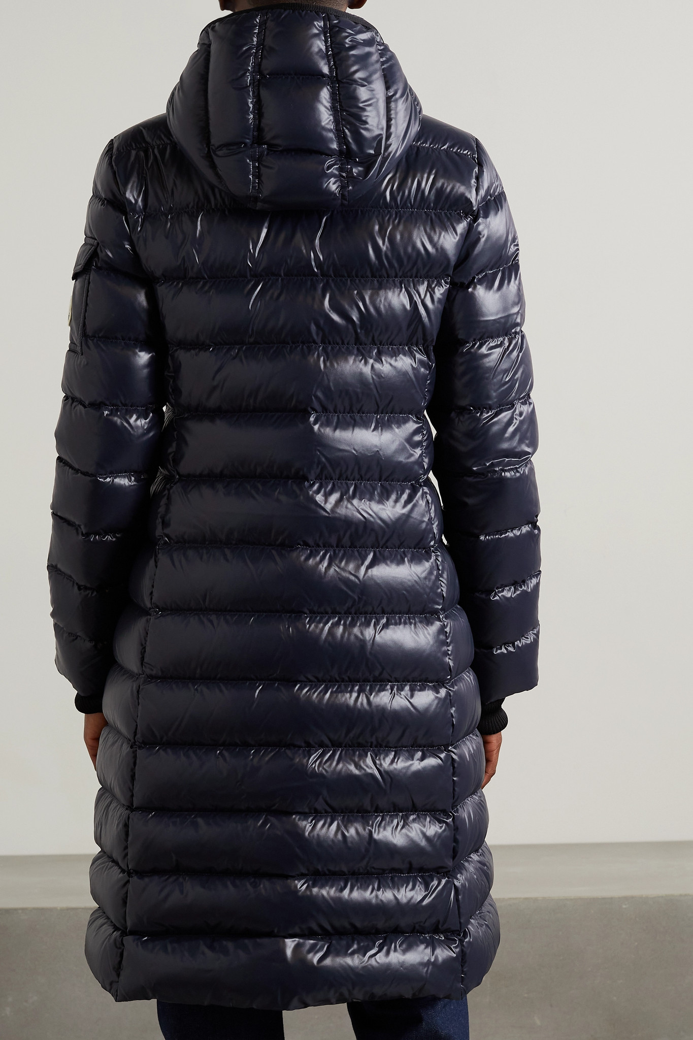MONCLER Moka Hooded Quilted Glossed 
