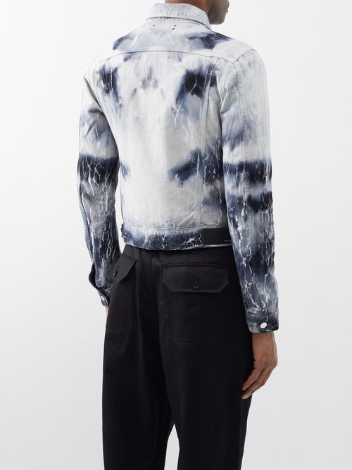 Amiri Cracked Tie-Dye Denim Jacket