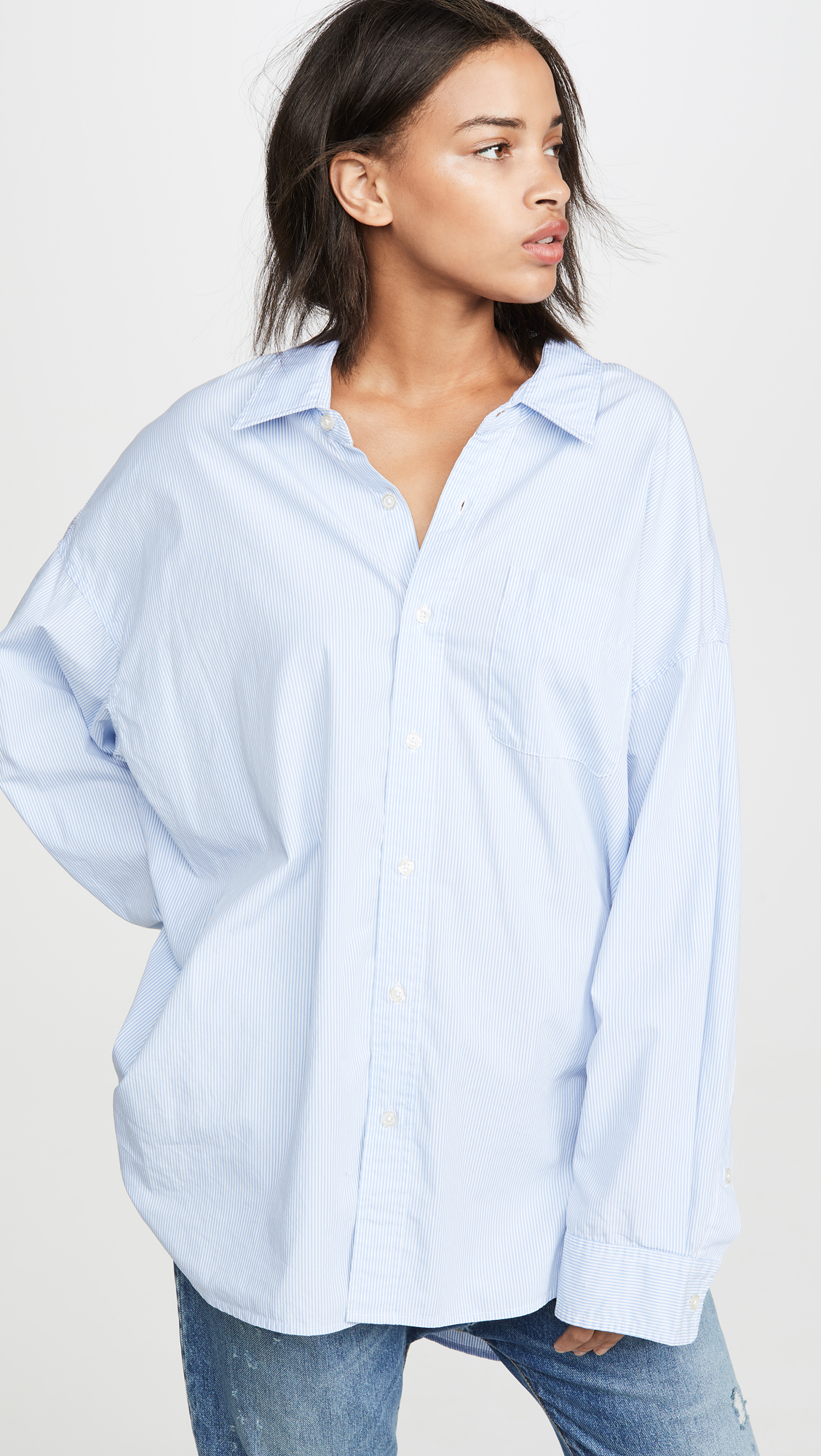 Drop Neck Oxford Shirt