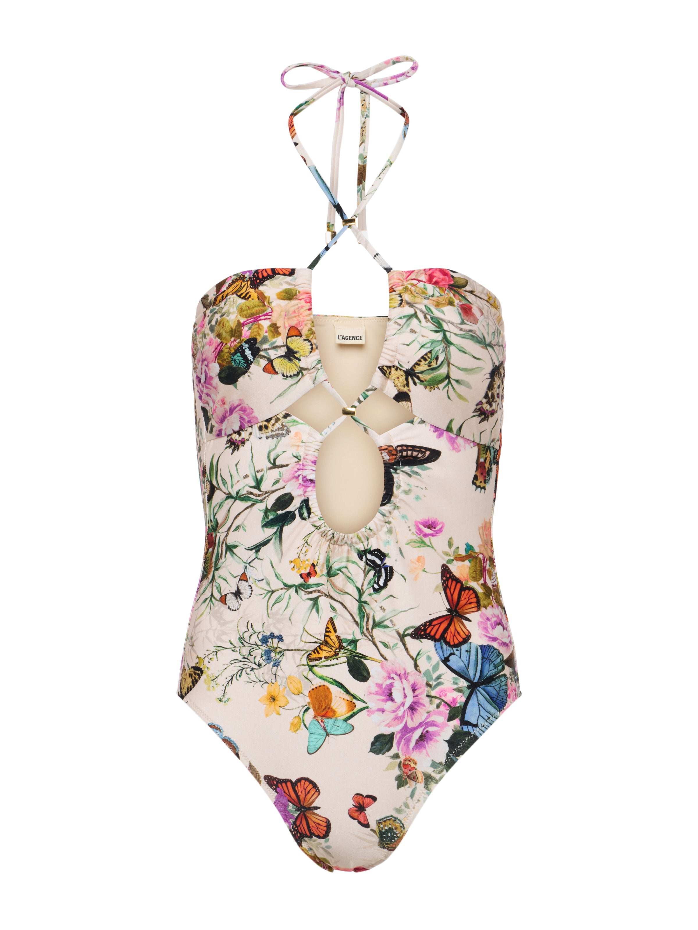 Shiva One-Piece Swimsuit In Vintage White Multi Charonda Butterfly
