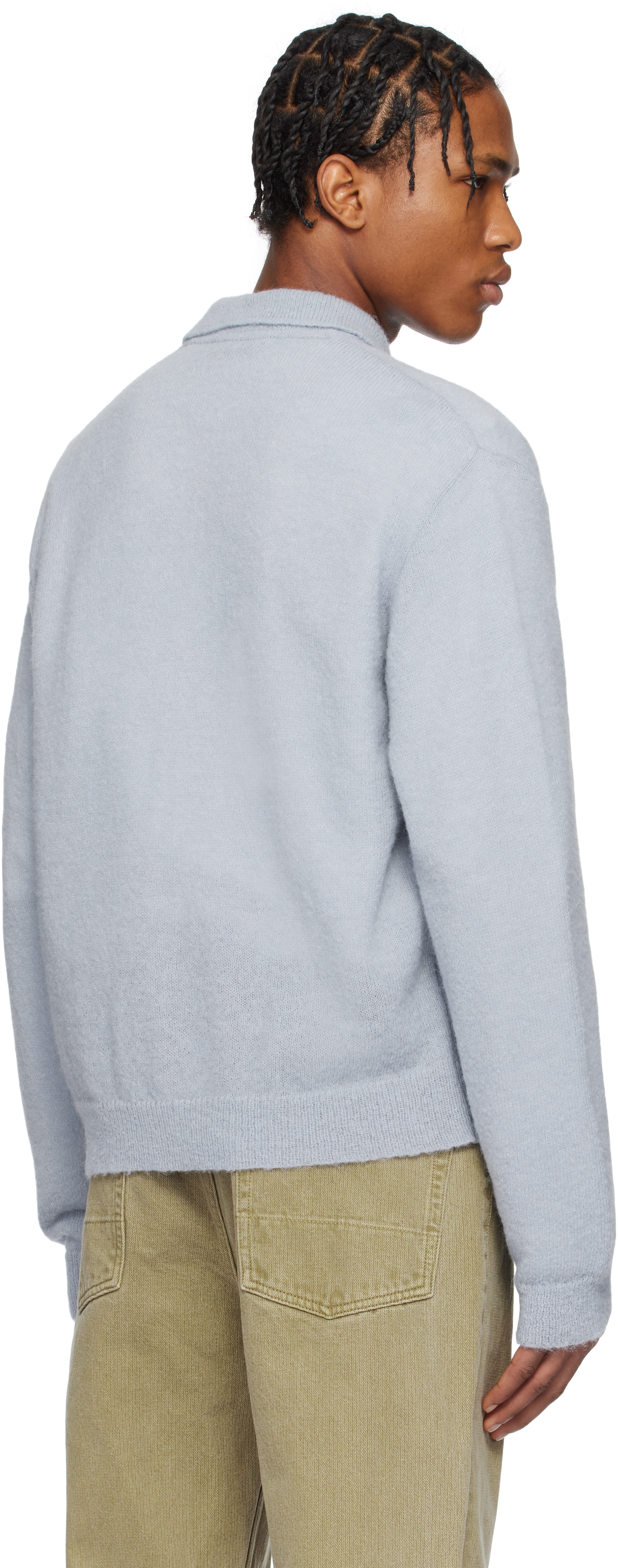 OUR LEGACY Blue Evening Polo Cardigan