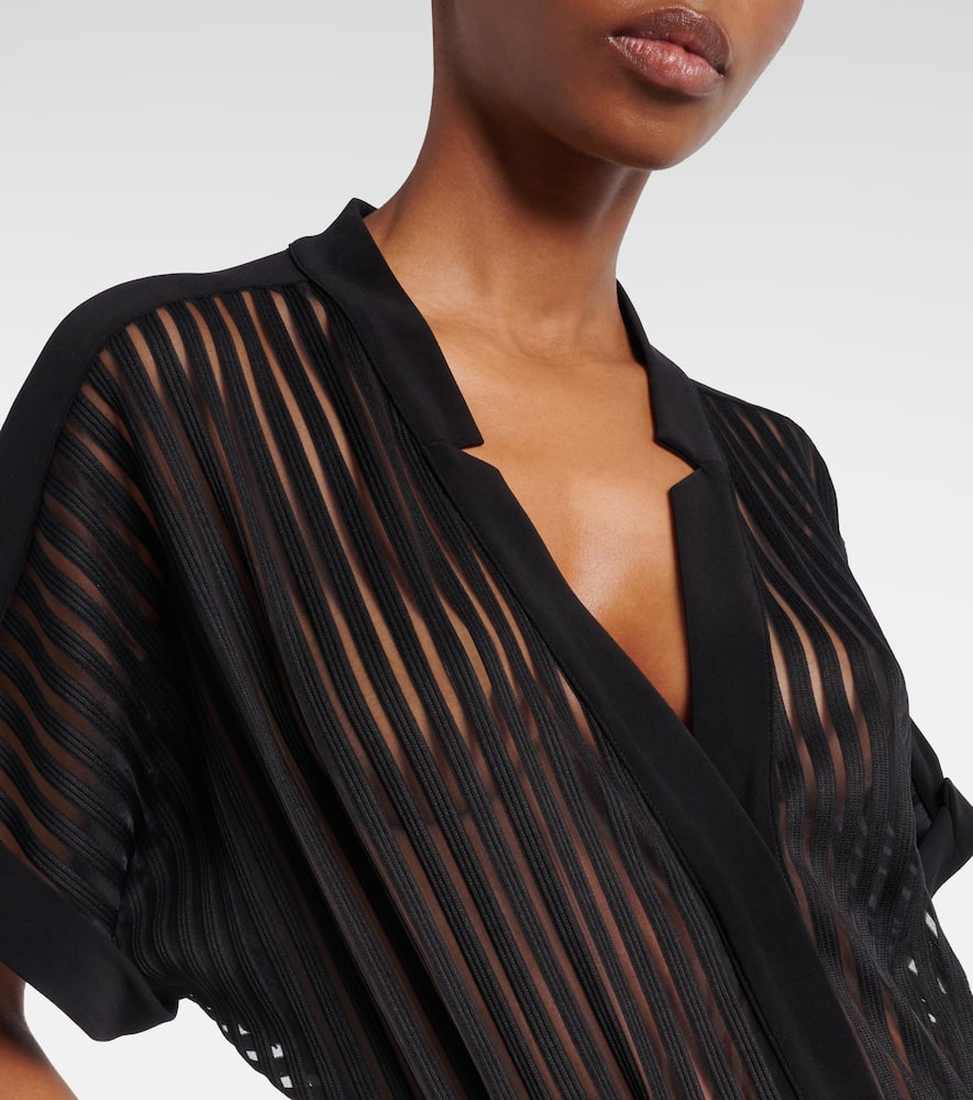 Geralyn striped semi-sheer jumpsuit