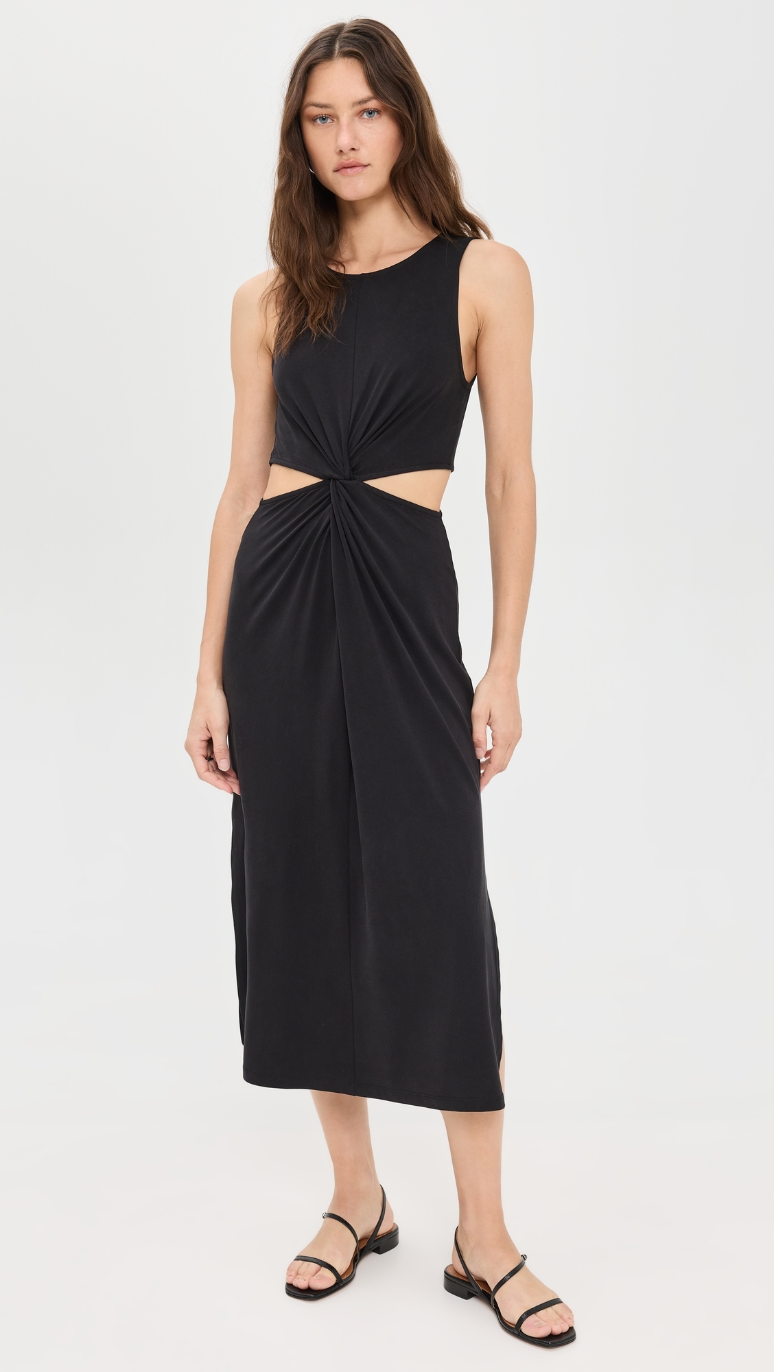 Around The World Front Twist Dress Black