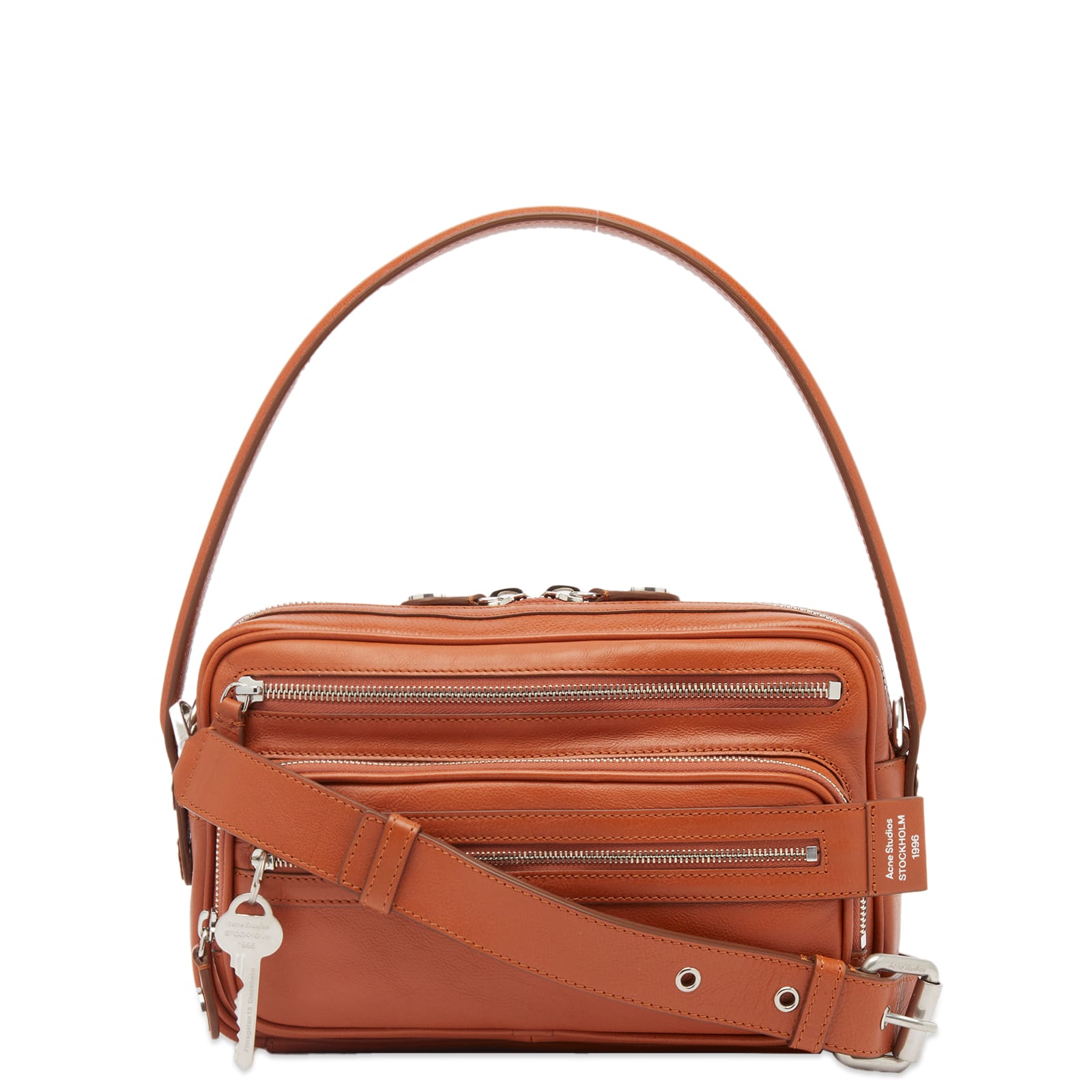 Acne Studios Women's Camero Leather Bag Small in Cognac Brown 