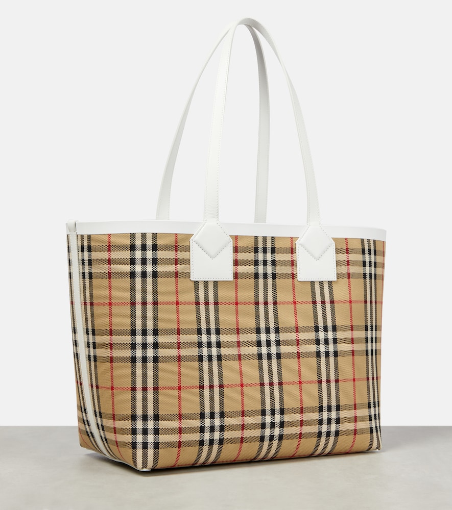 Burberry Medium Check Canvas Hobo Bag