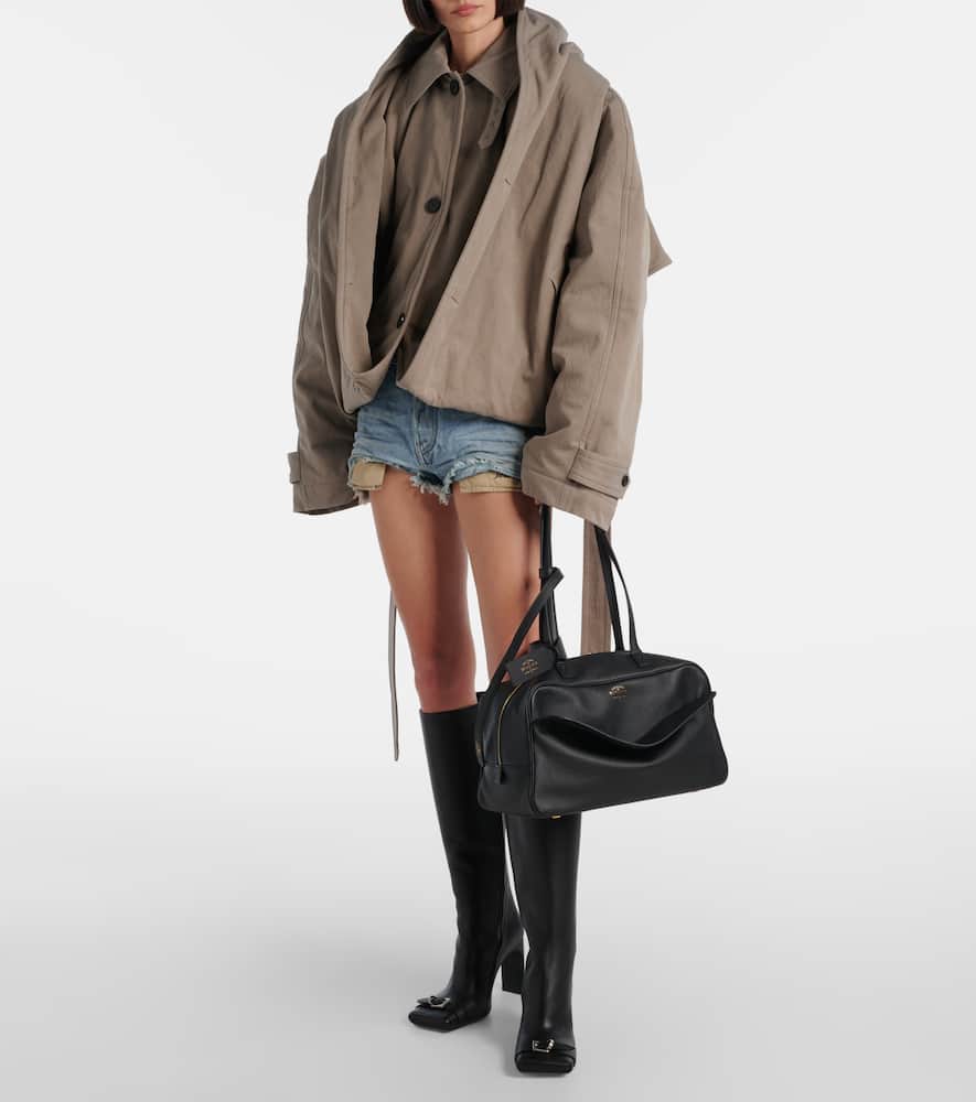 Carrie Medium leather bowling bag