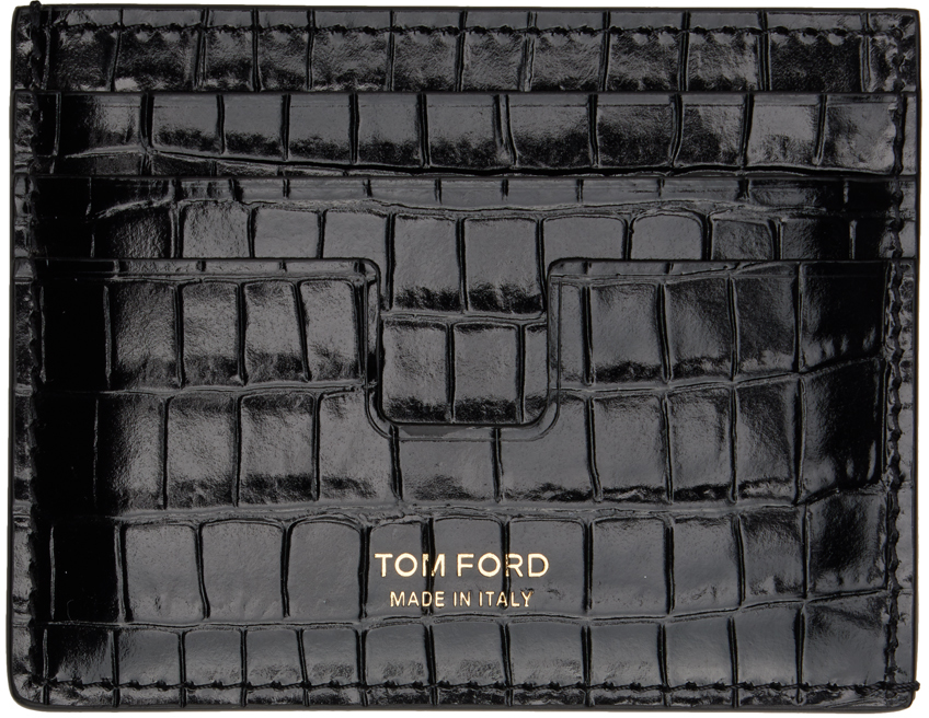 Tom Ford Black T Line Card Holder