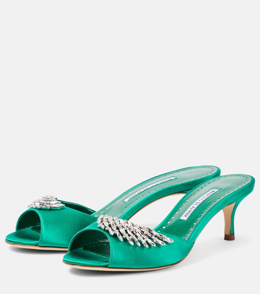 Lumada 50 embellished satin mules