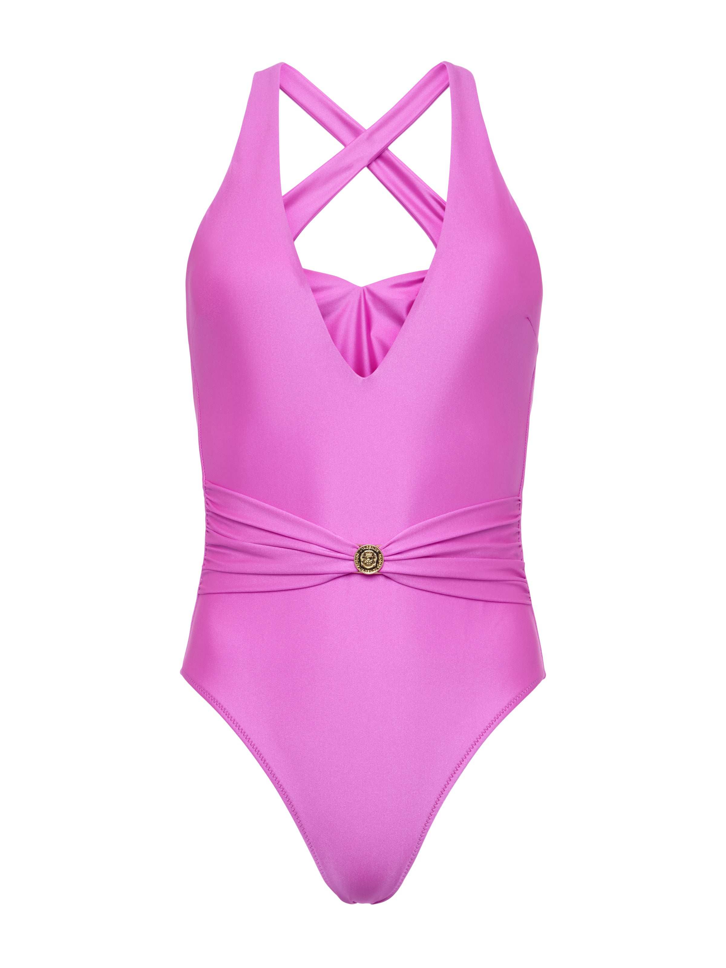 Lisa Plunge One-Piece Swimsuit In Orchid