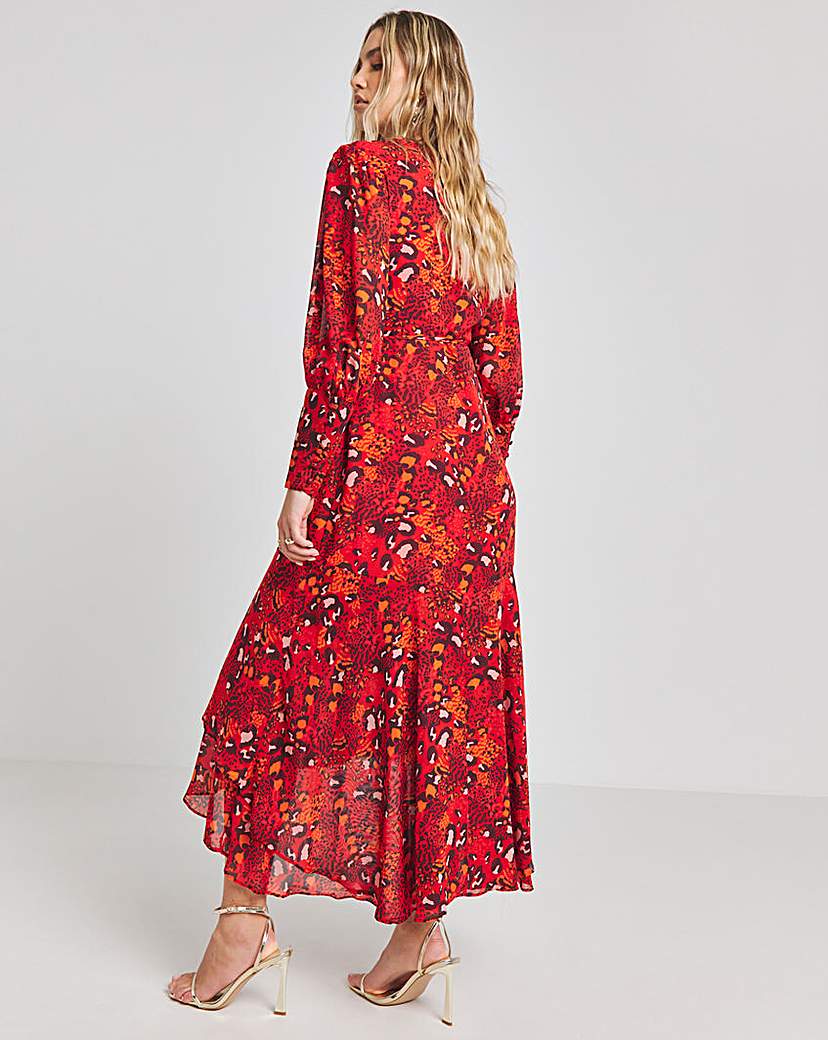 Joanna Hope Printed Wrap Midi Dress