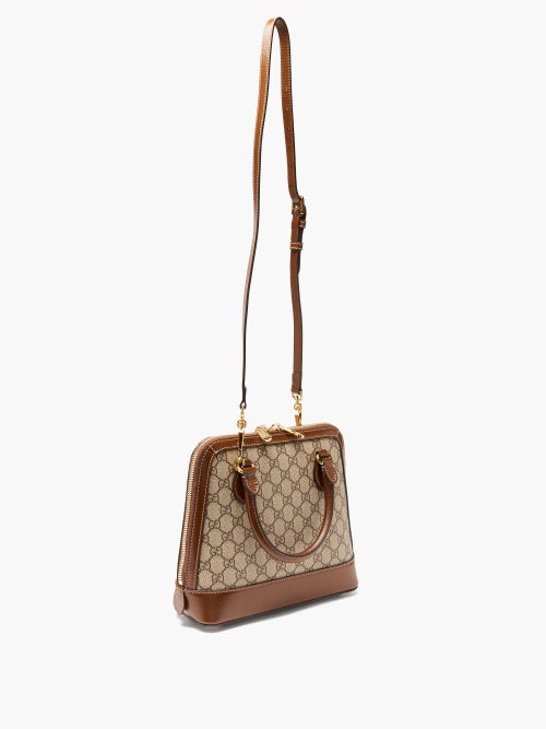 Brown Horsebit 1955 GG-jacquard canvas mini handbag, Gucci