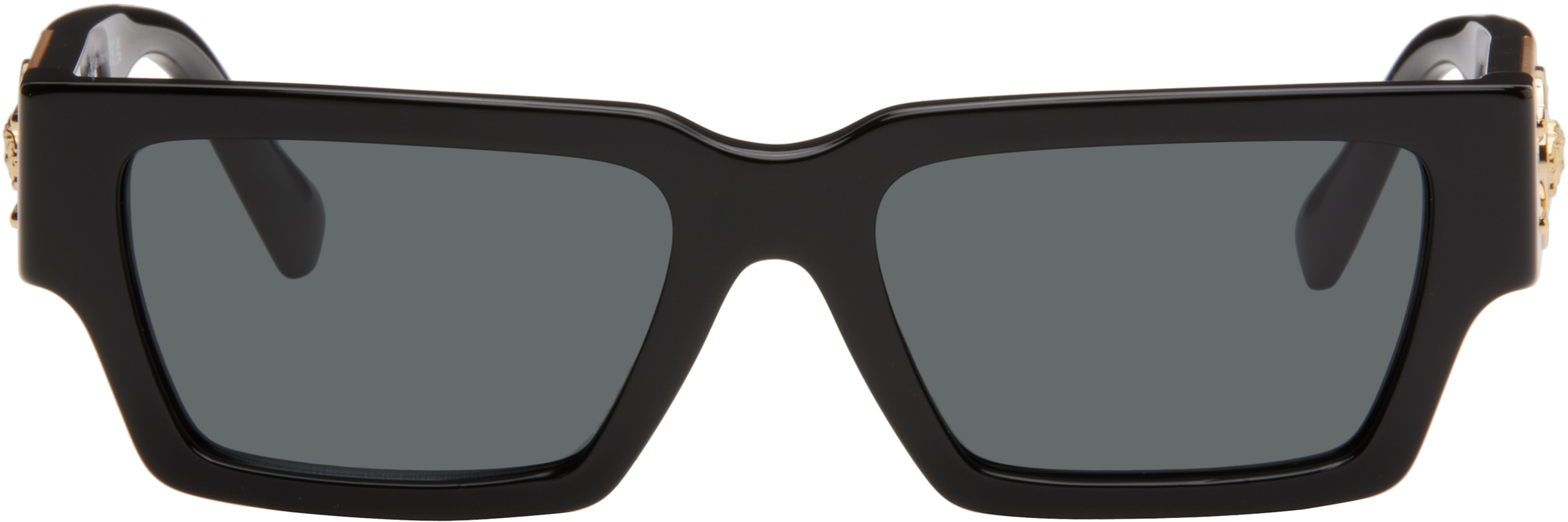 Versace Black Rectangle Acetate Sunglasses