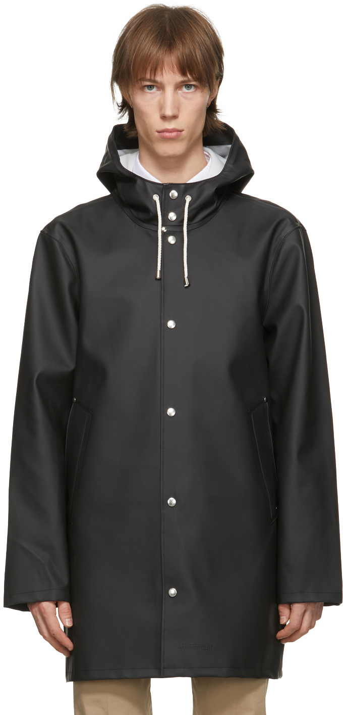 Stutterheim 남성 Black Stockholm LW Raincoat 202924M176016