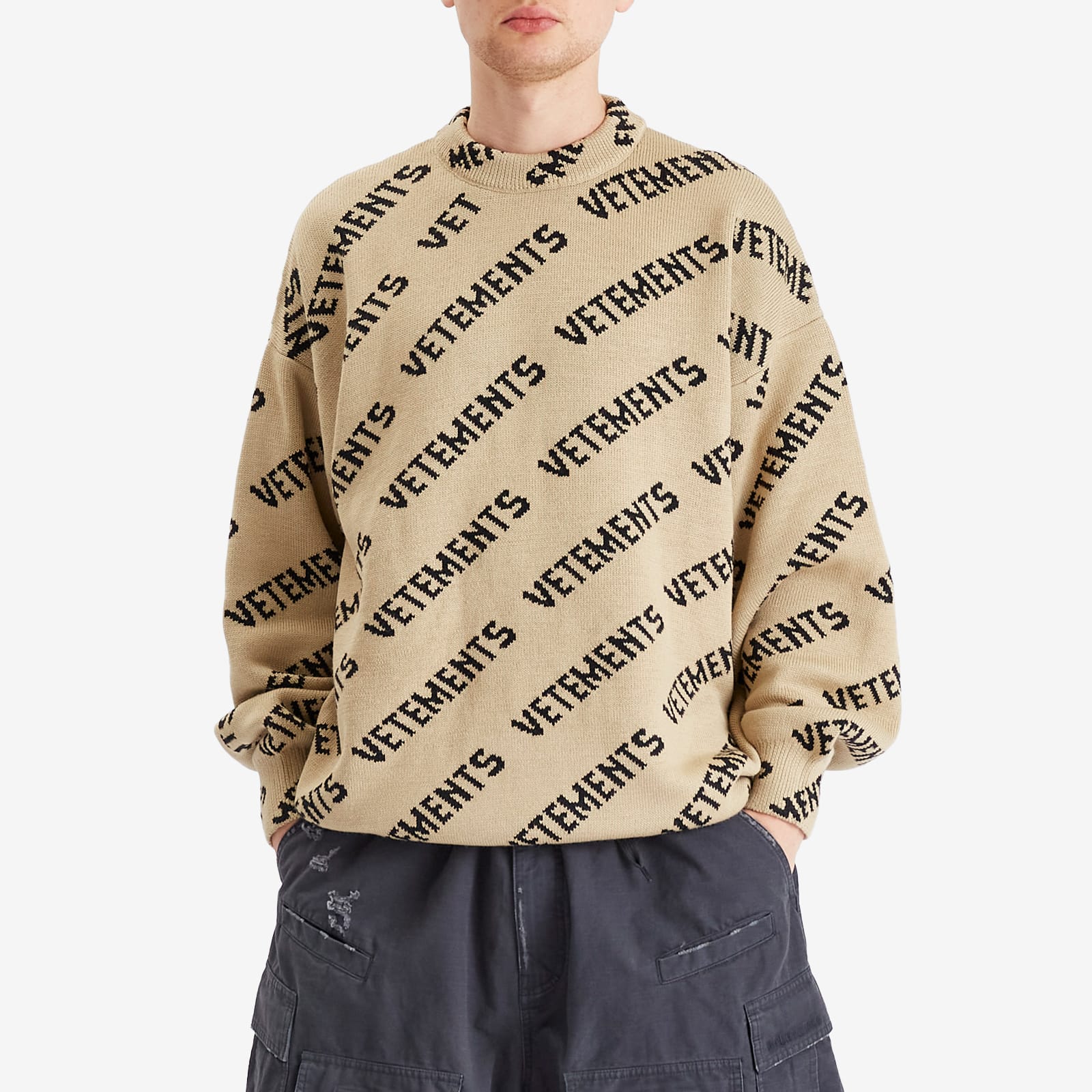 Men's Monogram Jumper in Taupe