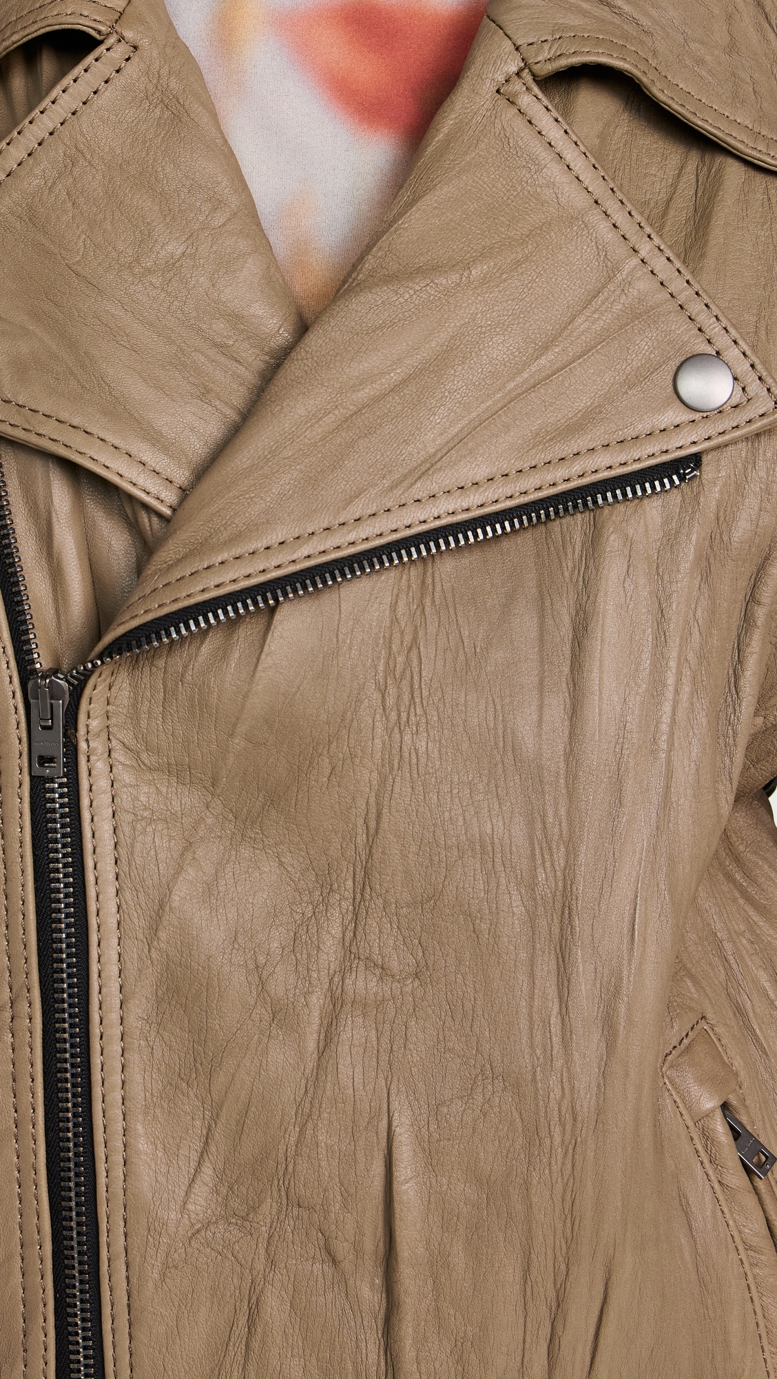 Leather Biker Jacket Brown