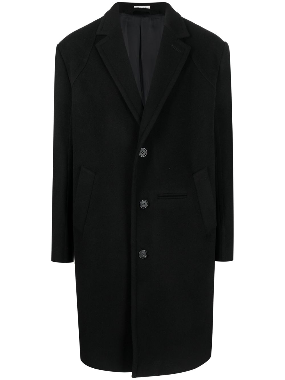 알렉산더맥퀸 남성 raglan sleeves wool-blend coat - Black 758972QVV71