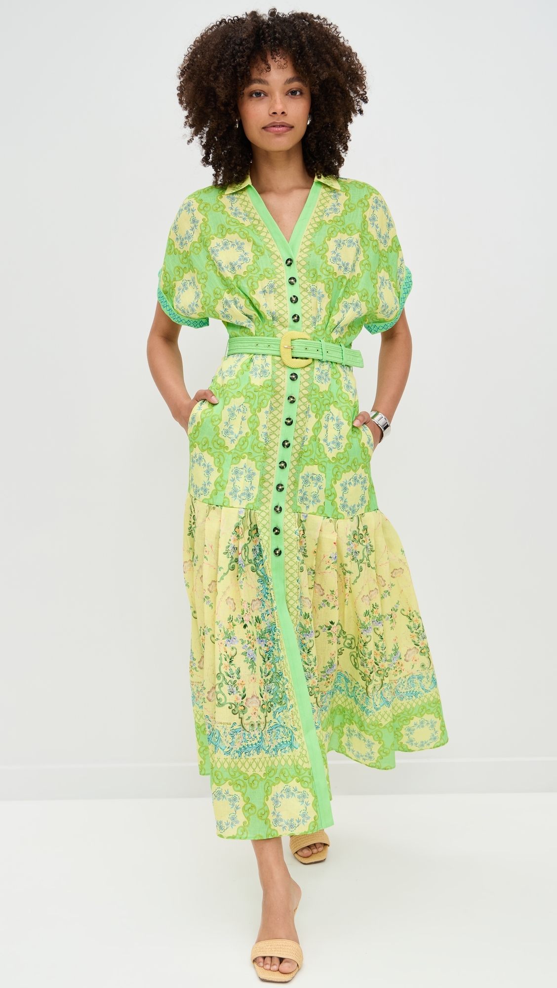 SALONI Riya B Dress Cicchetti Lime