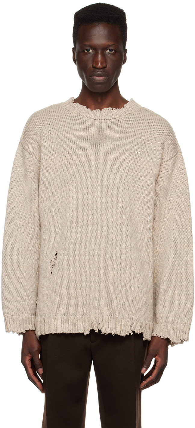 Maison Margiela | beige distressed sweater