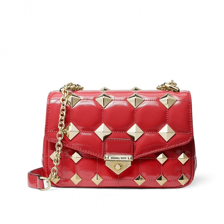 Michael Kors Ladies Soho Small Quilted Leather Shoulder Bag in Red