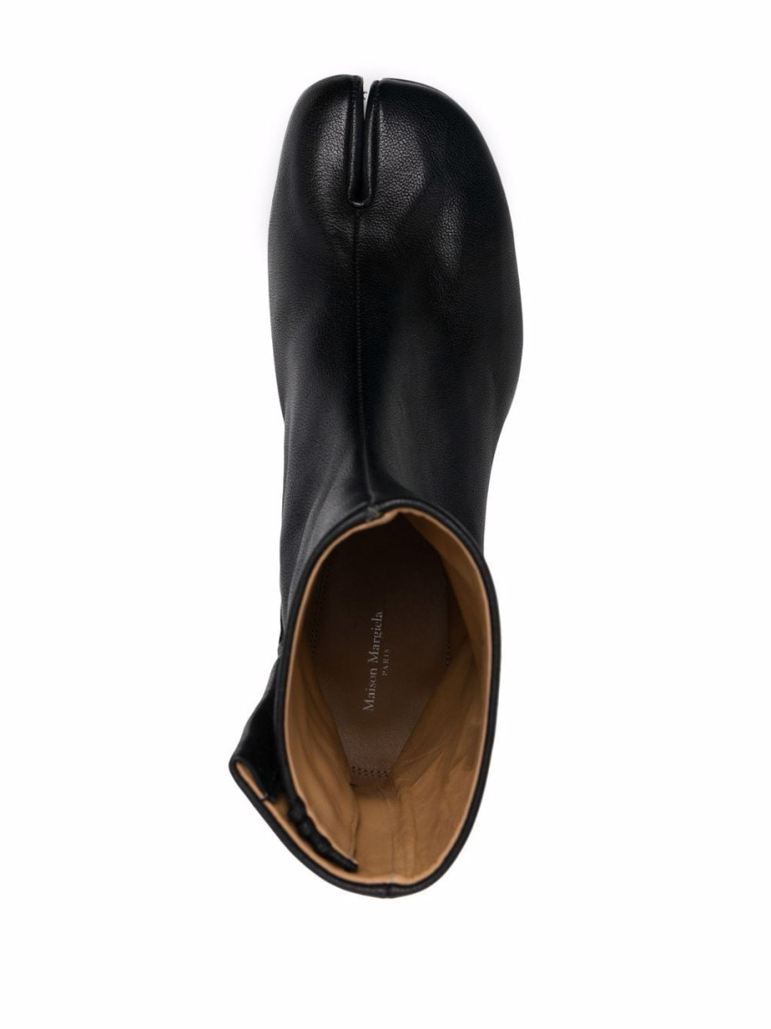 Black Tabi Leather Ankle Boots