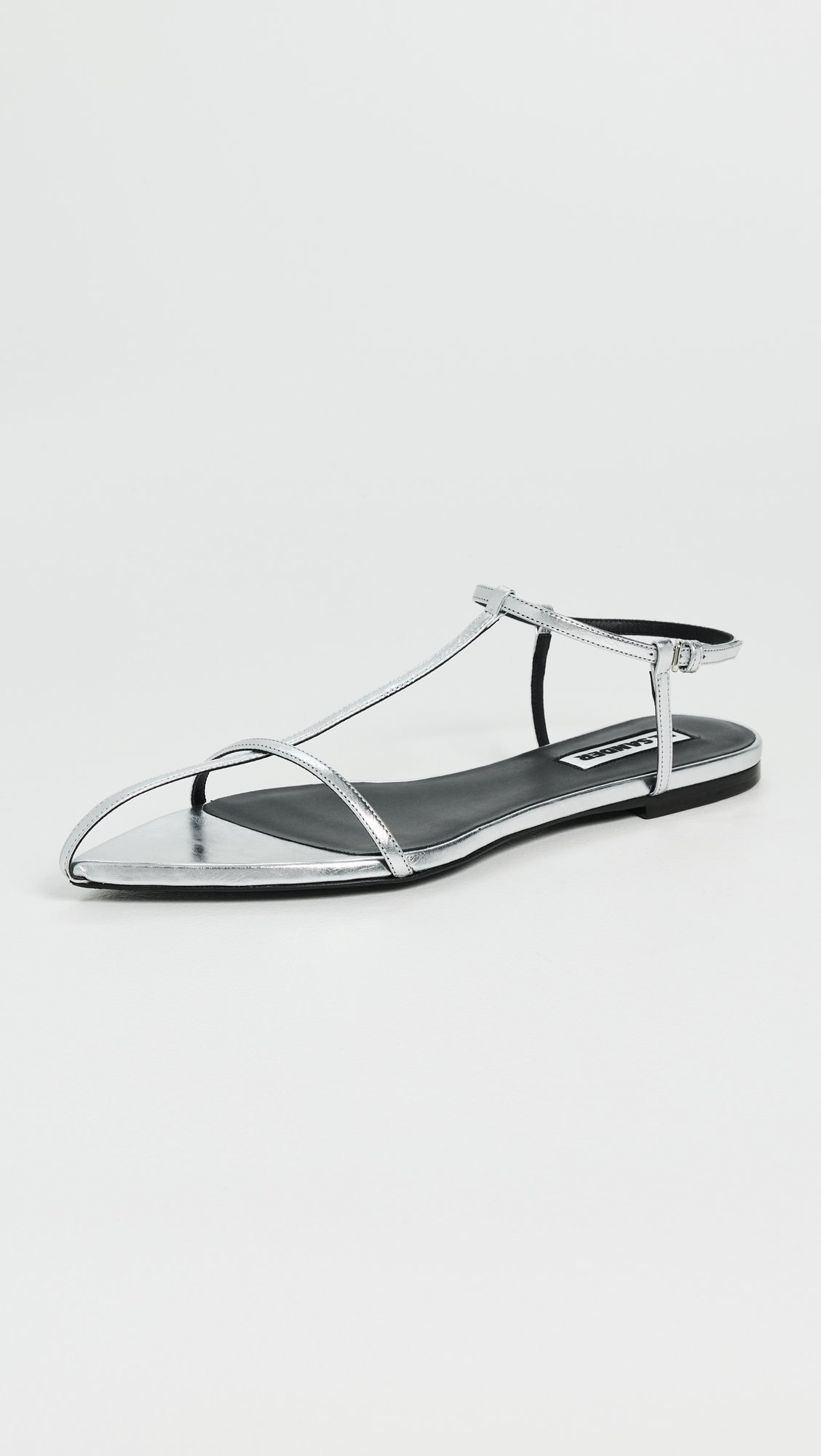 Jil Sander Metallic Leather Sandals Sky Grey