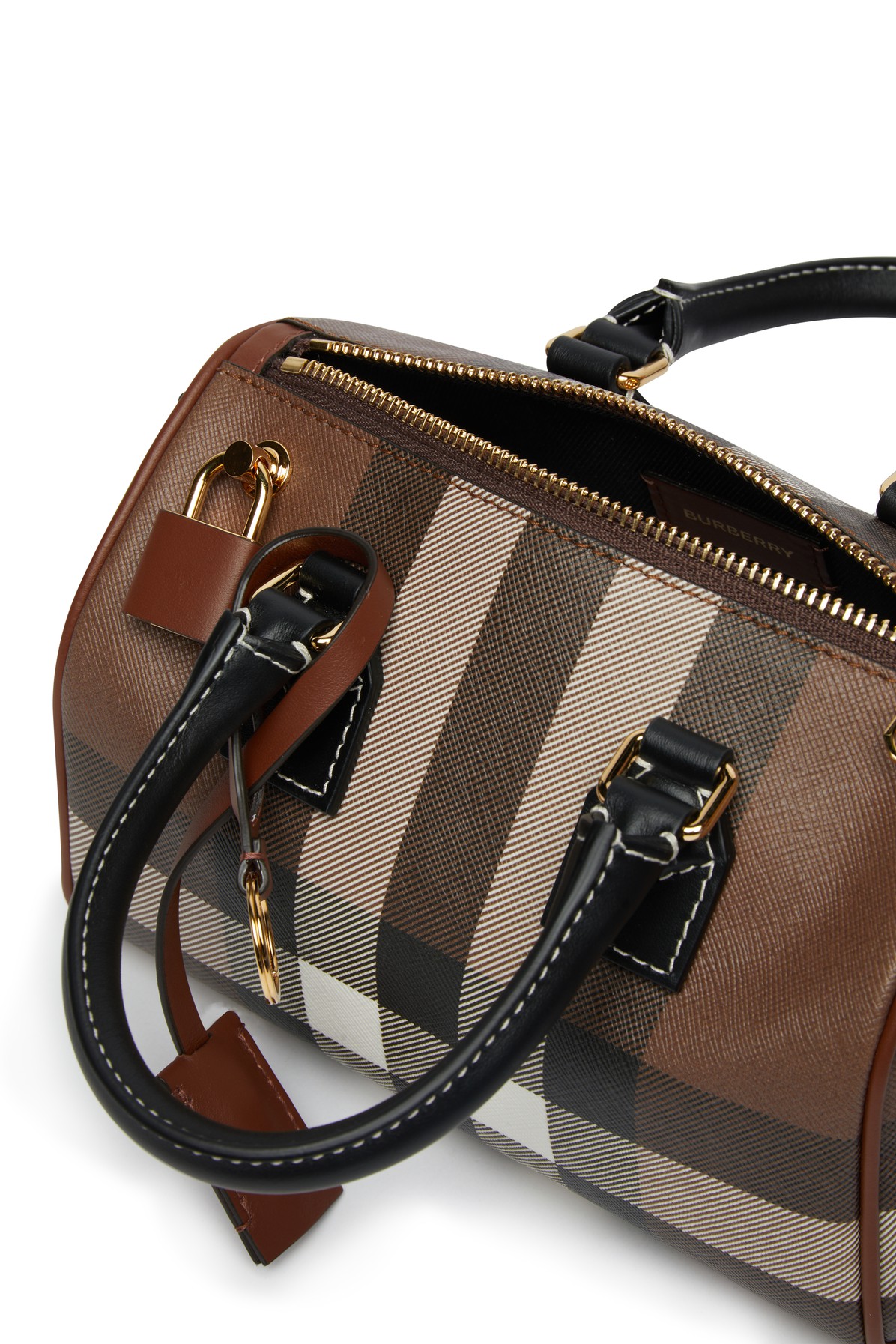 Burberry Beige mini checked bowling bag - Realry: Your Fashion Search Engine