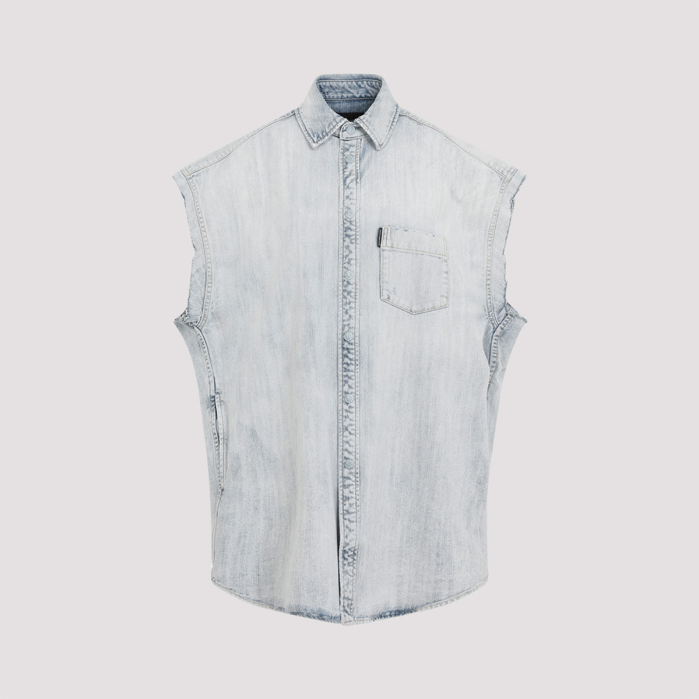 Light Blue Ripped Shirt
