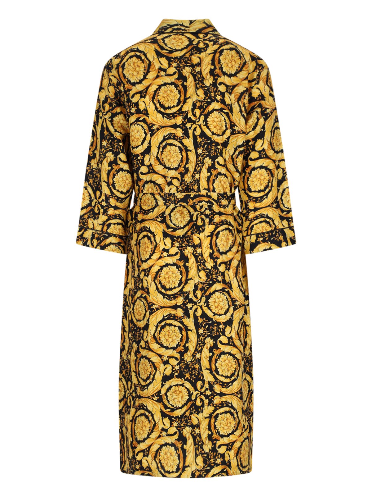 Barocco Print Silk Bathrobe