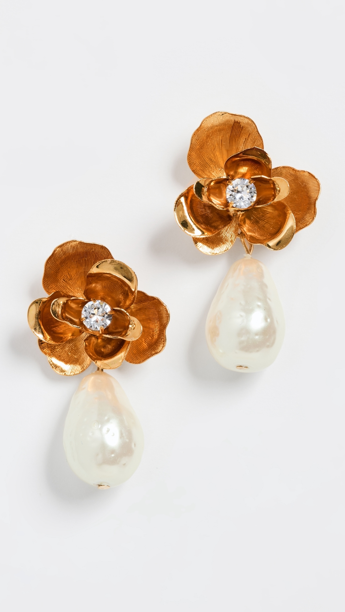 Posey Earrings Crystal Antique Gold One Size