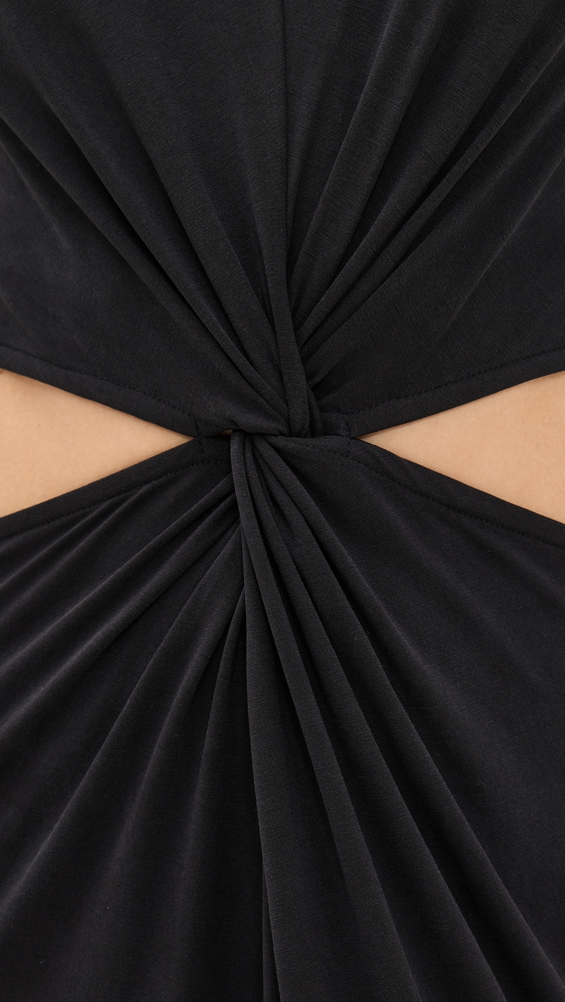 Around The World Front Twist Dress Black
