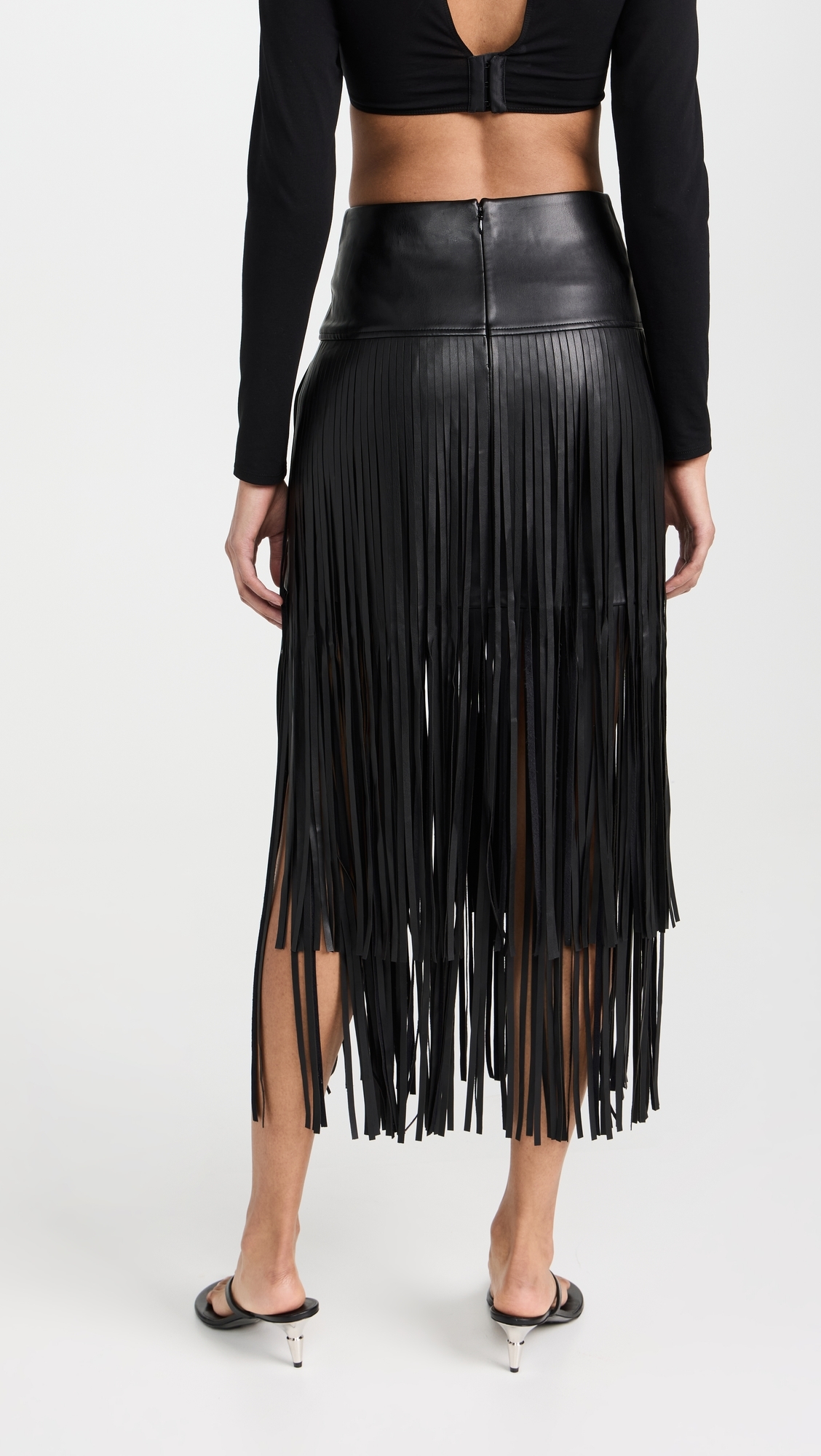 Karolina Fringe Skirt Black