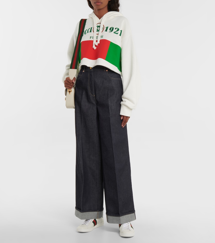 Gucci Logo cotton jersey cropped hoodie - Realry: Your Fashion